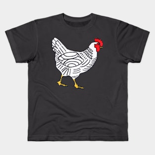 ADORABLE HEN DRAWING - CUTE CHICKEN ILLUSTRATION Kids T-Shirt